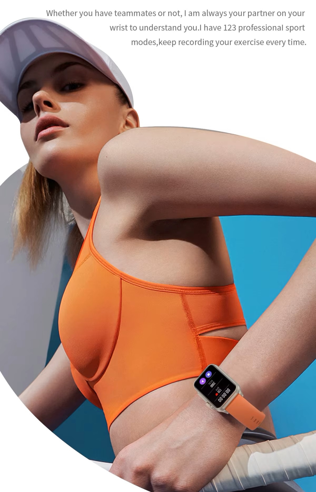 Smartwatch Damski RUBICON RNCF06 Tytan/Orange SMARUB221 - obrazek 10