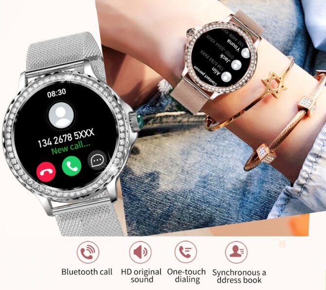 Smartwatch Damski Rubicon RNCF19-1 Silver  Bransoleta + Pasek - obrazek 13