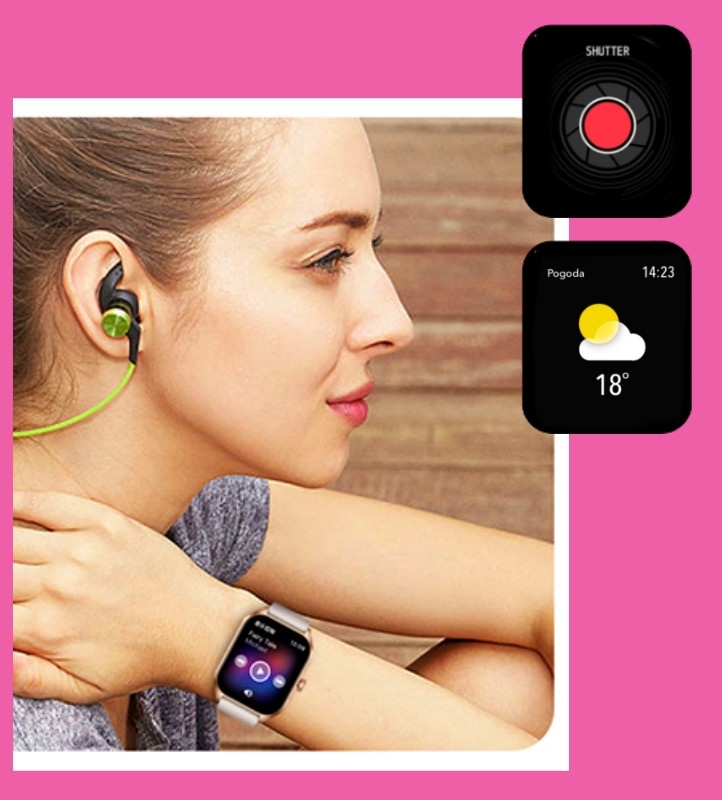 Smartwatch Damski Rubicon RNCF03-5 Różowe złoto Bransoleta + Pasek - obrazek 13