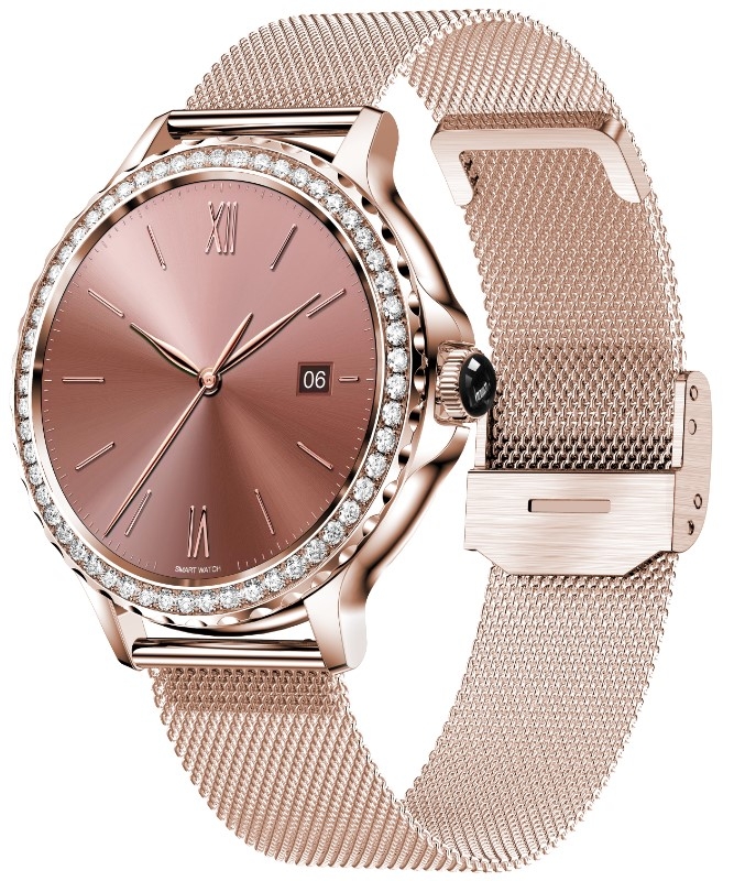 Smartwatch Damski Rubicon RNCF19-1 Różowe Złoto  Bransoleta + Pasek - obrazek 3
