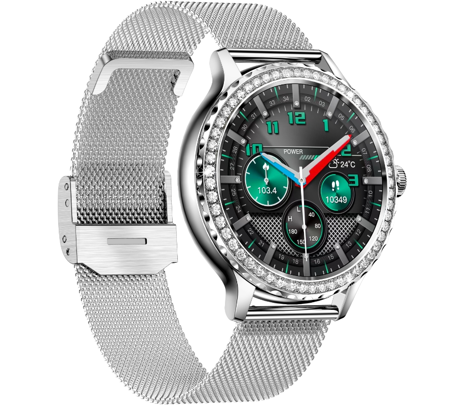 Smartwatch Damski Rubicon RNCF19-1 Silver  Bransoleta + Pasek - obrazek 5