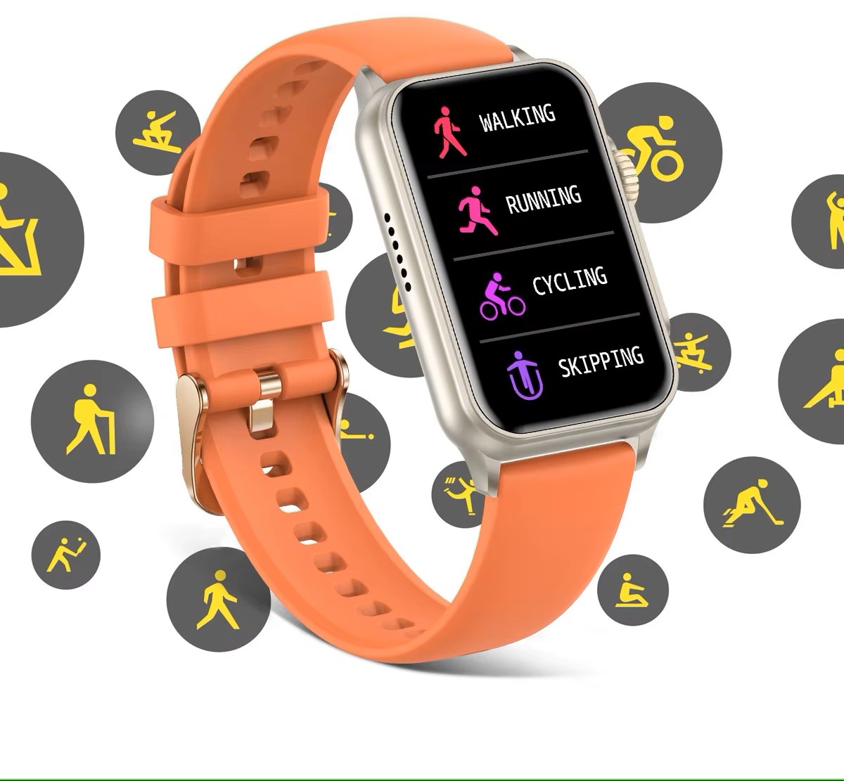 Smartwatch Damski RUBICON RNCF06 Tytan/Orange SMARUB221 - obrazek 4