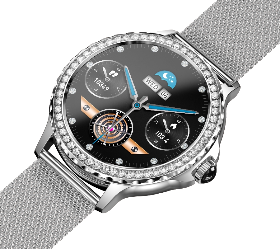 Smartwatch Damski Rubicon RNCF19-1 Silver  Bransoleta + Pasek - obrazek 7