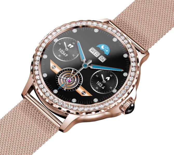 Smartwatch Damski Rubicon RNCF19-1 Różowe Złoto  Bransoleta + Pasek - obrazek 8