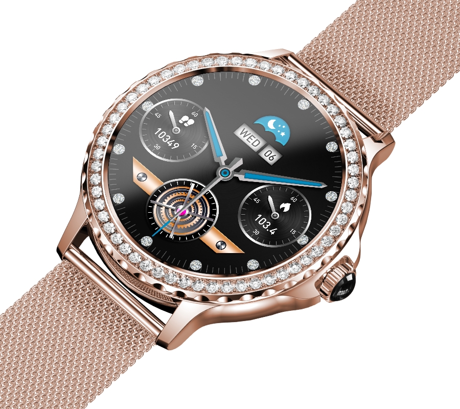 Smartwatch Damski Rubicon RNCF19-1 Różowe Złoto  Bransoleta + Pasek - obrazek 8