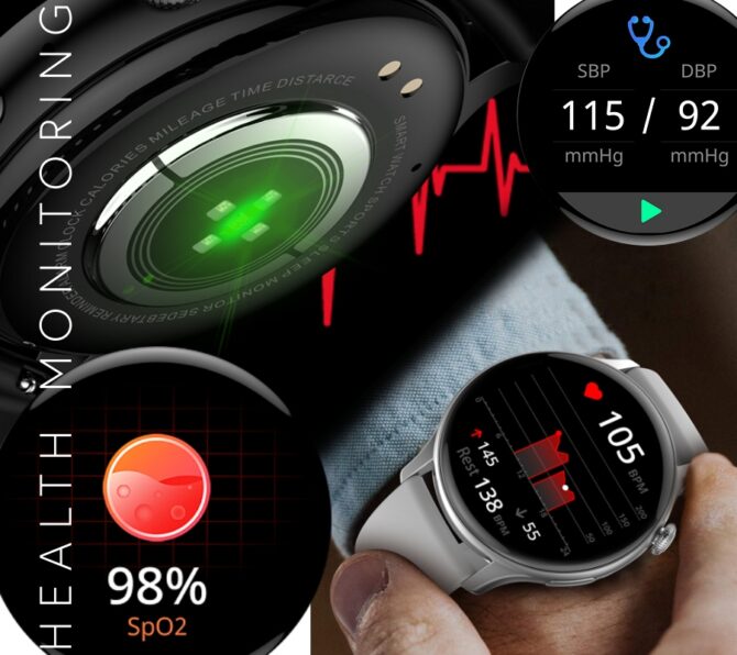 Smartwatch Damski RUBICON RNCF10 Rose Gold/Pink SMARUB239 - obrazek 7