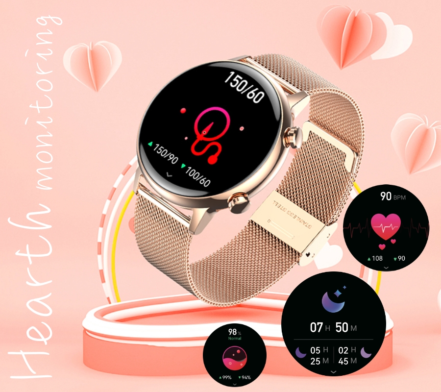 Smartwatch Damski RUBICON RNCF09 Rose Gold/Pink SMARUB234 - obrazek 7