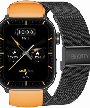 Smartwatch Męski GRAVITY GT28-2 Pasek + Bransoleta Pomarańczowo Czarny