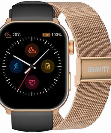 Smartwatch Damski GRAVITY GT28-5 Pasek + Bransoleta Różowe złoto Czarny