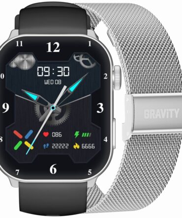 Smartwatch Damski GRAVITY GT28-9 Pasek + Bransoleta Czarno Srebrny