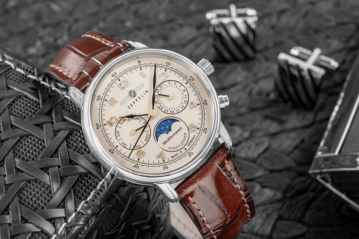 Zegarek Dęmski ZEPPELIN LZ121 Mediterranee Moonphase 9637-5 + BOX - obrazek 5